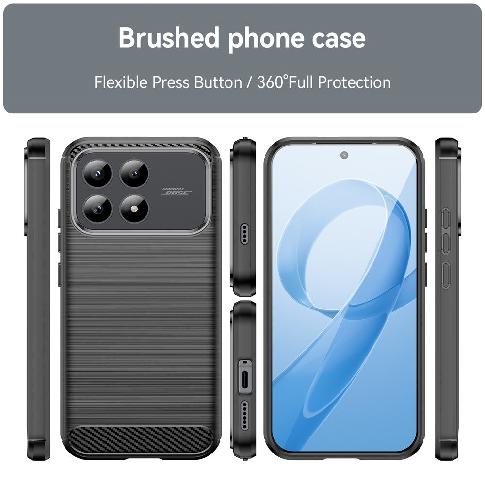 Hülle für Xiaomi Poco F8 Pro, Techsuit, Carbon, Schwarz