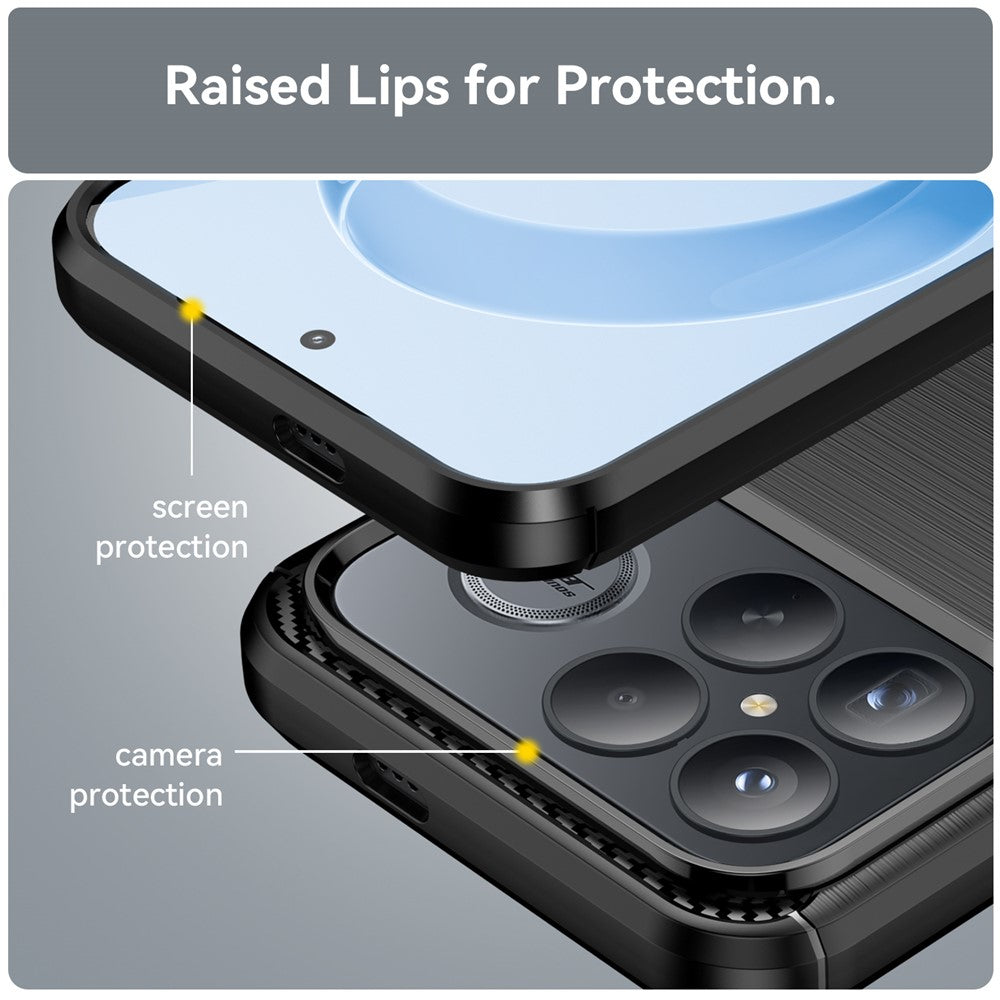 Hülle für Xiaomi Poco F8 Ultra, Techsuit, Carbon, Schwarz