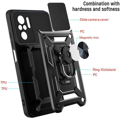 Coque pour Xiaomi Poco M5s / Redmi Note 10S / Note 10, Techsuit, CamShield, Noire