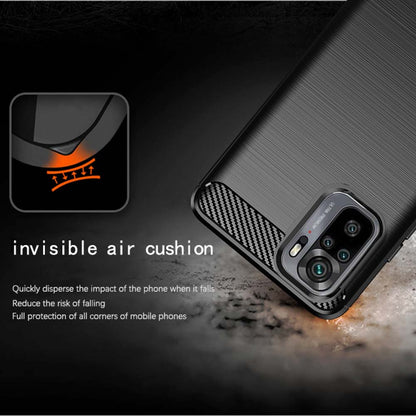 Coque pour Xiaomi Poco M5s / Redmi Note 10S / Note 10, Techsuit, Carbone, Noire
