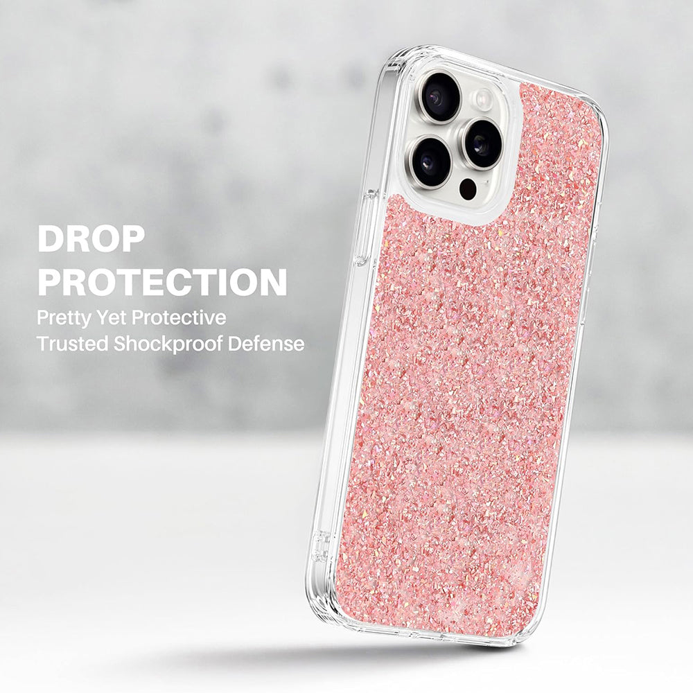 Hülle für Xiaomi Poco M6 / C65 / Redmi 13C 5G / 13C, Techsuit, Sparkly Glitter, Rosa