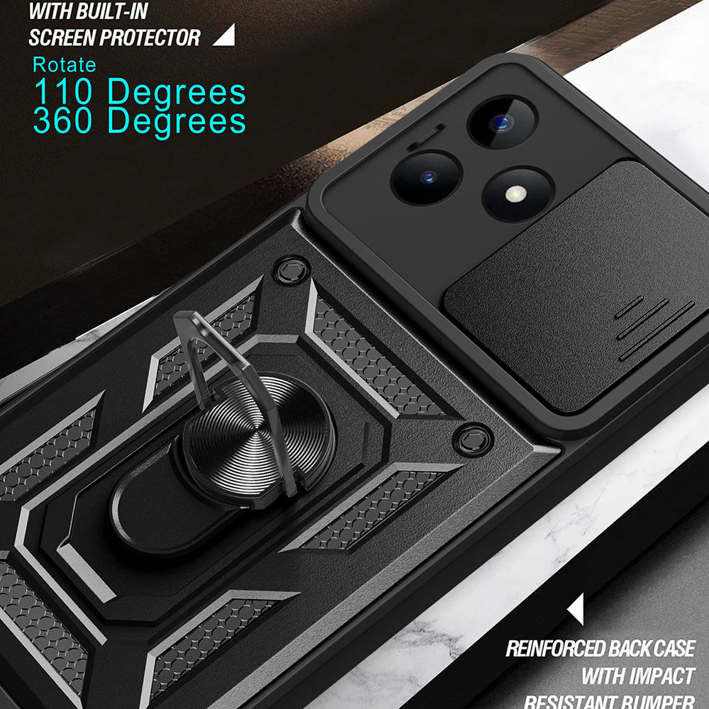 Case for Xiaomi Poco X6 / Note 13 Pro 5G, Techsuit, CamShield, Black