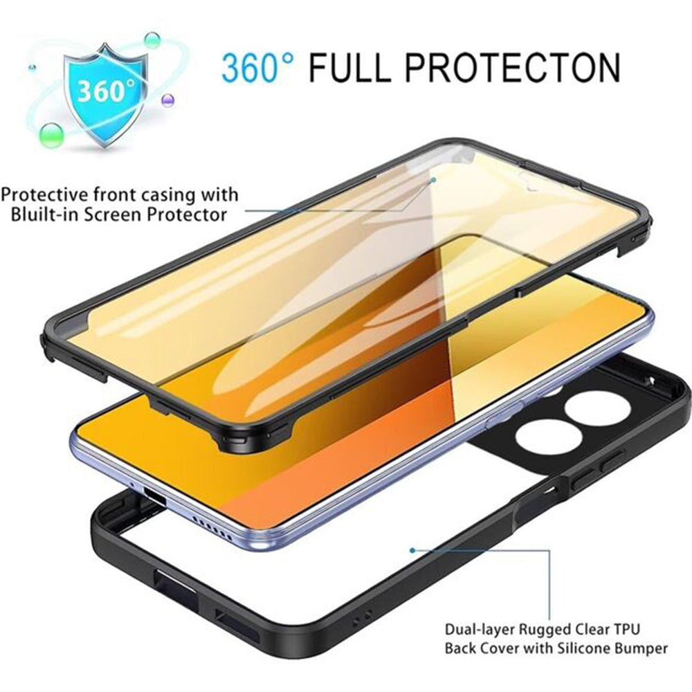 Coque pour Xiaomi Poco X6 Pro, Techsuit, ColorVerse 360, Noire