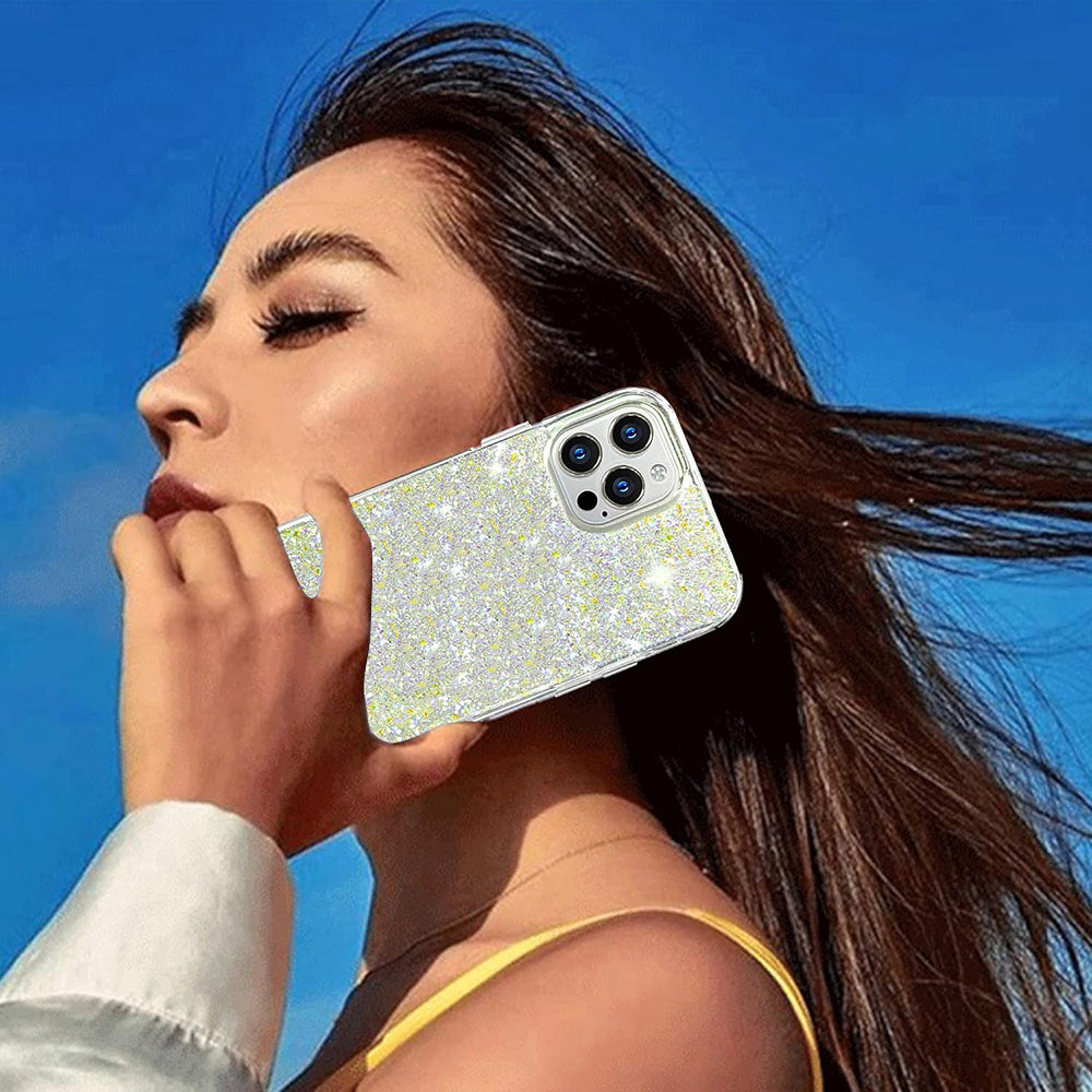 Case for Xiaomi Poco X6 Pro, Techsuit, Sparkly Glitter, White