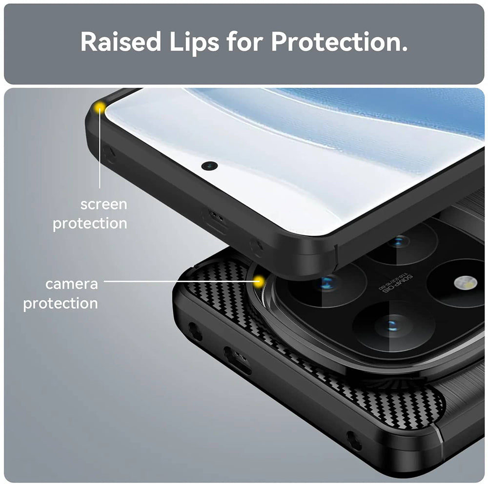 Coque pour Xiaomi Poco X7 / Note 14 Pro 5G, Techsuit, Carbone, Noire