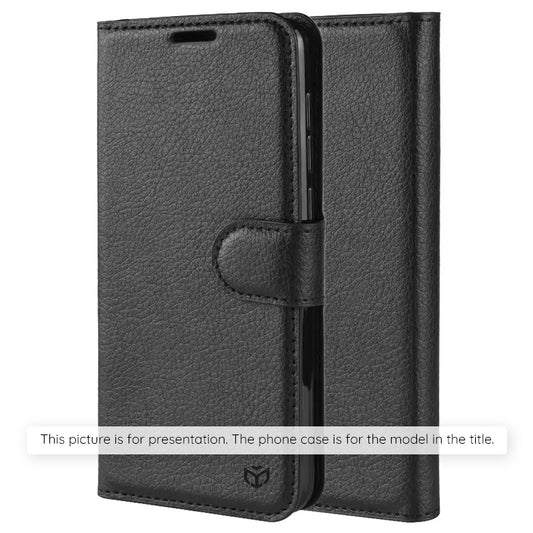 Hülle für Xiaomi Poco X8 Pro, Techsuit, Leather Folio, Schwarz