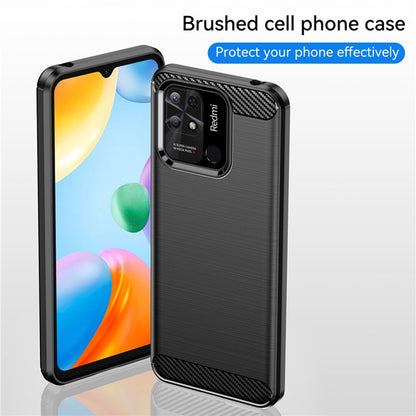 Coque pour Xiaomi Redmi 10C, Techsuit, Carbone, Noire