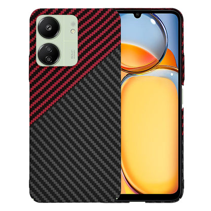 Hülle für Xiaomi Redmi 13C 5G / 13C / Poco C65, Techsuit, Carbonite FiberShell, Schwarz Rot