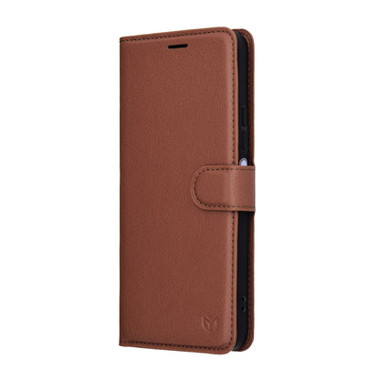 Hülle für Xiaomi Redmi 15 5G / 15 4G, Techsuit, Leather Folio, Braun