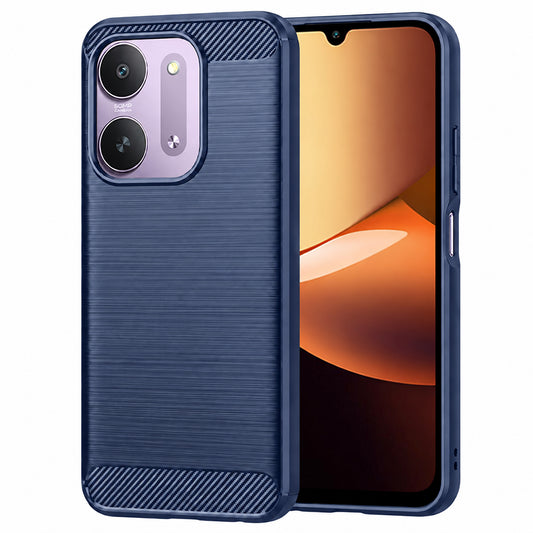 Hülle für Xiaomi Redmi 17C 5G, Techsuit, Carbon, Blau