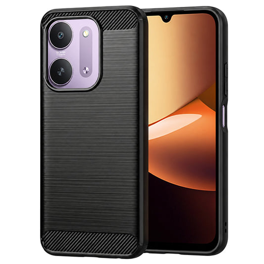 Hülle für Xiaomi Redmi 17C 5G, Techsuit, Carbon, Schwarz