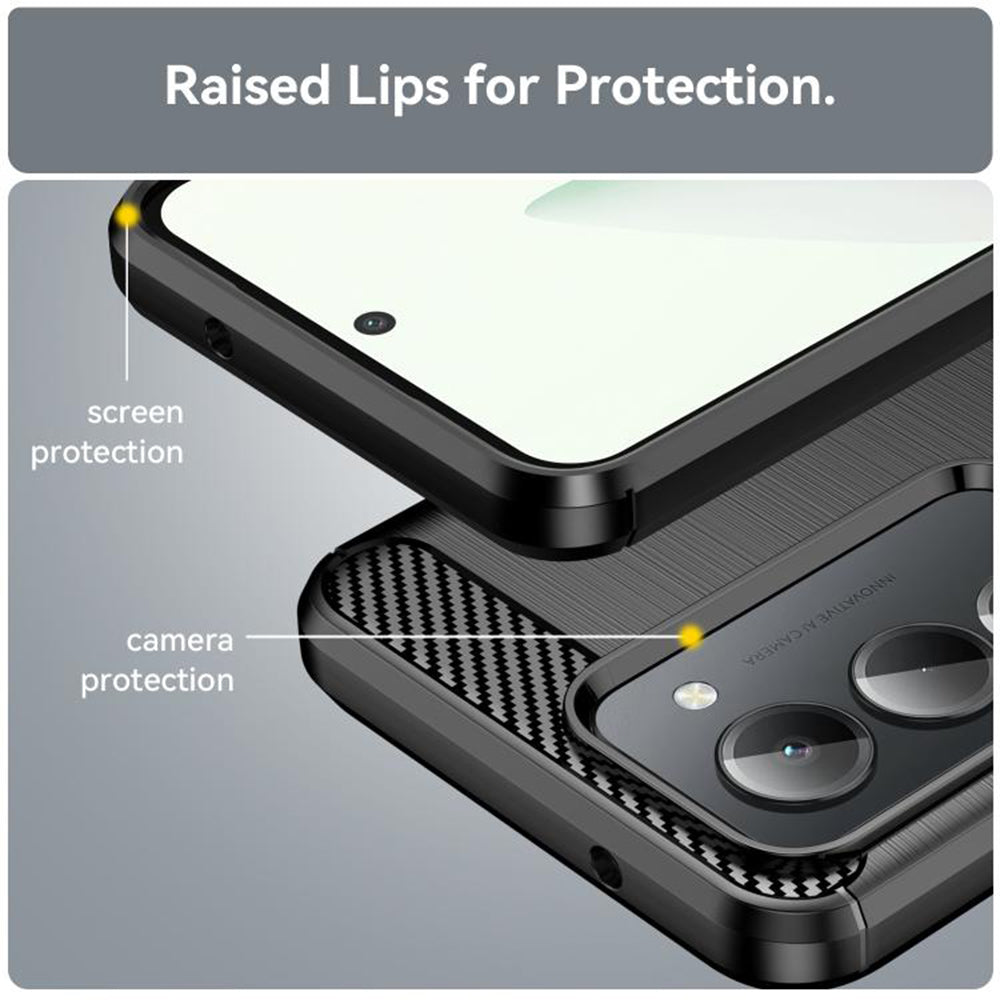 Coque pour Xiaomi Redmi 15 5G / 15 4G, Techsuit, Carbone, Noire