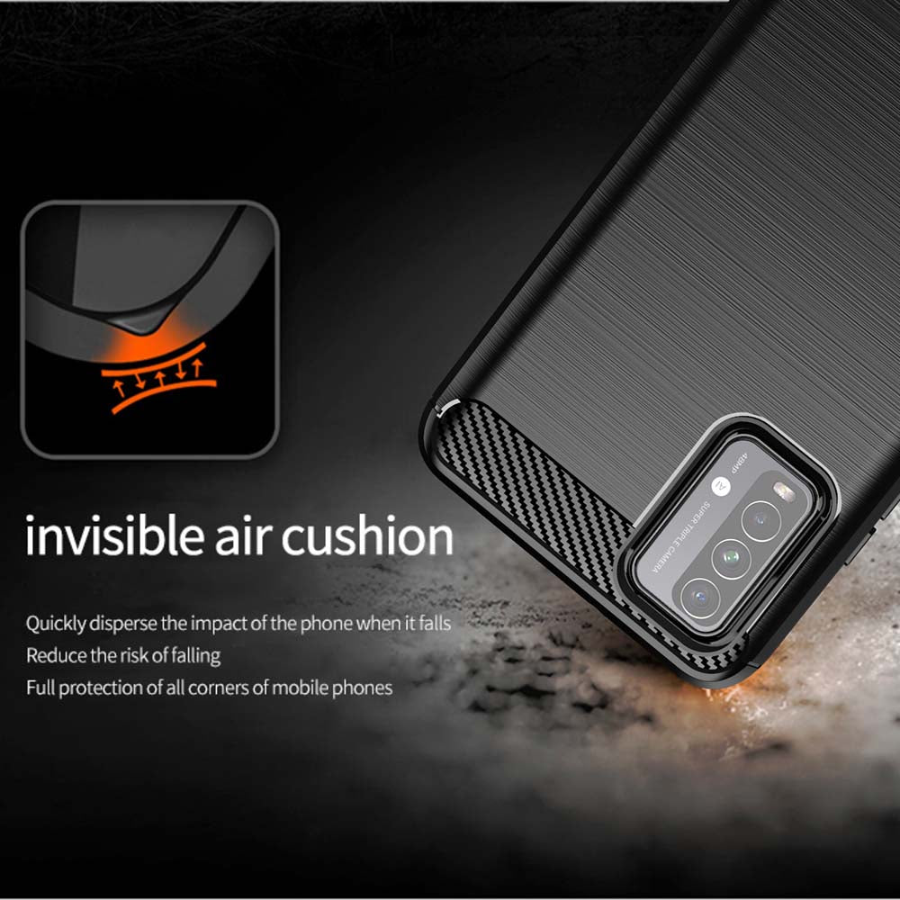 Hülle für Xiaomi Redmi 9 Power / 9T, Techsuit, Carbon, Schwarz