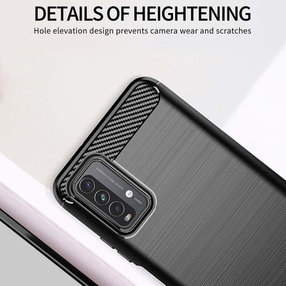 Hülle für Xiaomi Redmi 9 Power / 9T, Techsuit, Carbon, Schwarz