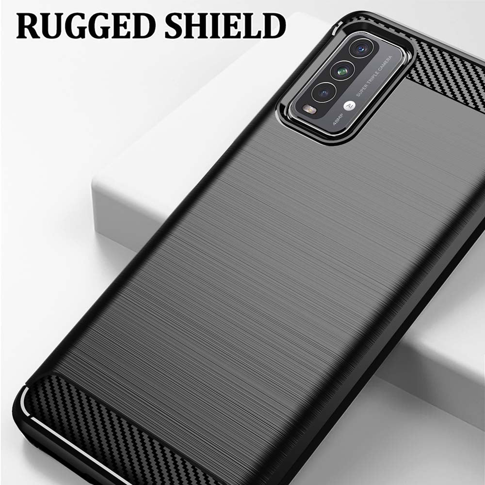 Hülle für Xiaomi Redmi 9 Power / 9T, Techsuit, Carbon, Schwarz