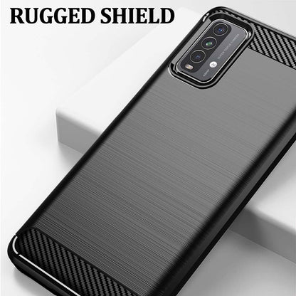Hülle für Xiaomi Redmi 9 Power / 9T, Techsuit, Carbon, Schwarz