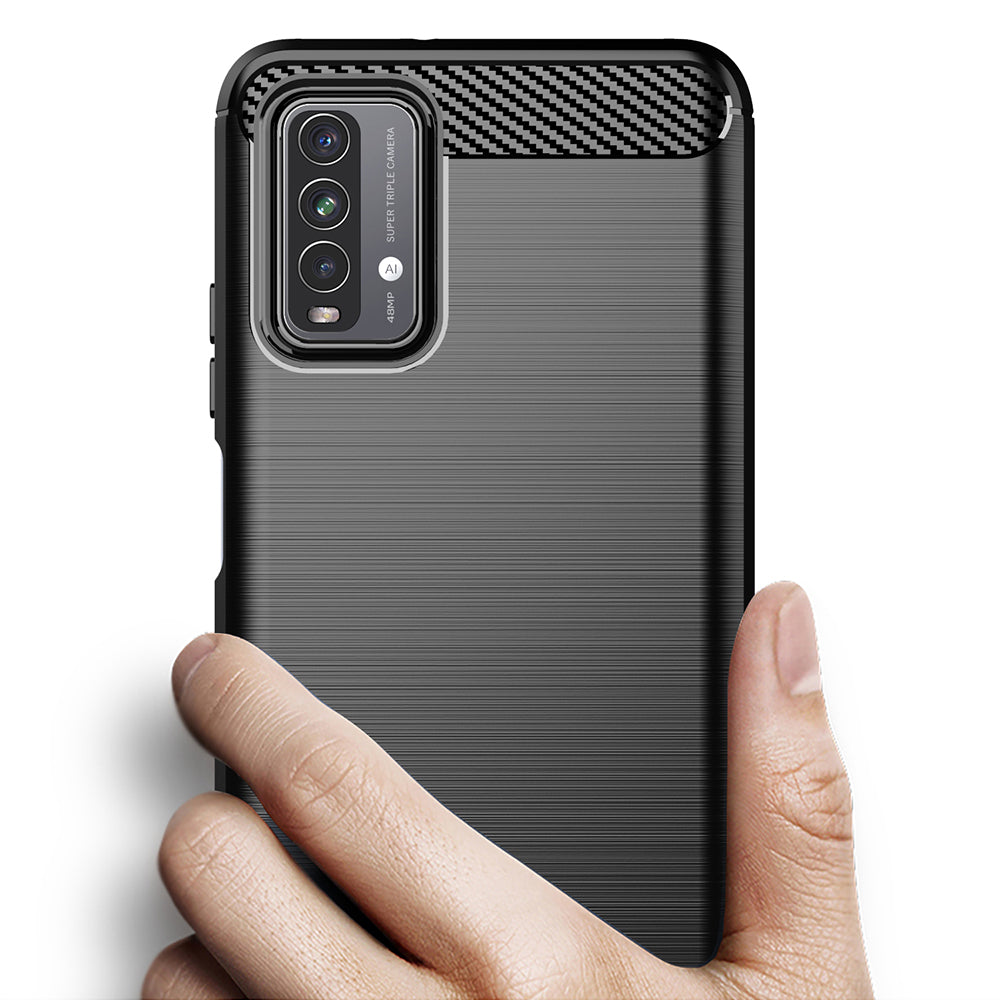 Hülle für Xiaomi Redmi 9 Power / 9T, Techsuit, Carbon, Schwarz