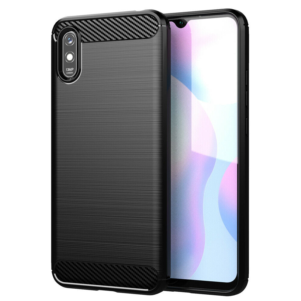Coque pour Xiaomi Redmi 9AT / 9A, Techsuit, Carbone, Noire