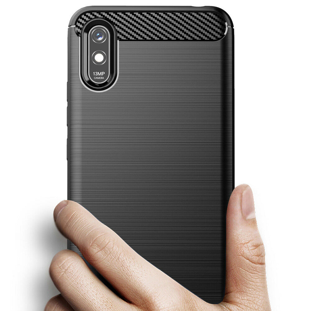 Coque pour Xiaomi Redmi 9AT / 9A, Techsuit, Carbone, Noire