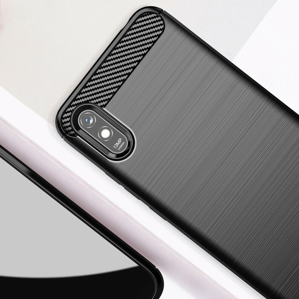 Coque pour Xiaomi Redmi 9AT / 9A, Techsuit, Carbone, Noire