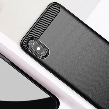 Coque pour Xiaomi Redmi 9AT / 9A, Techsuit, Carbone, Noire