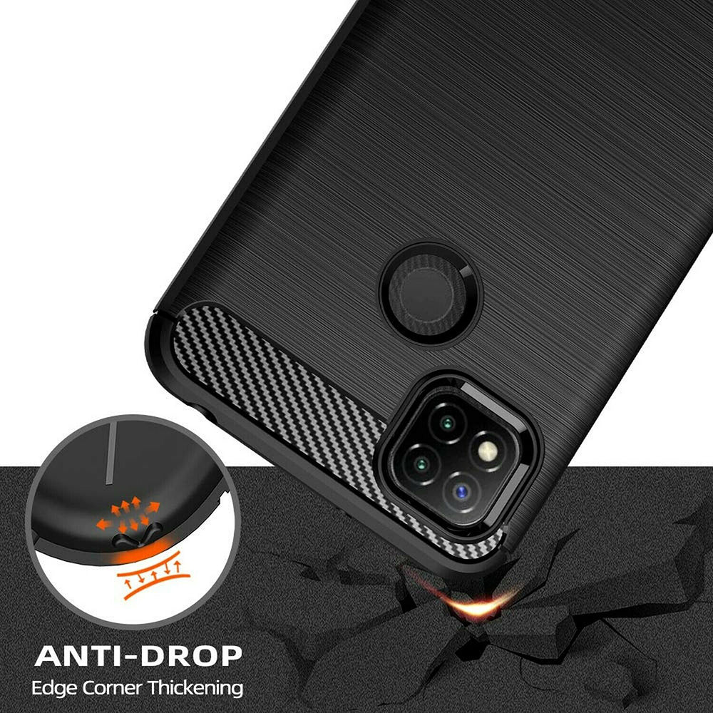 Coque pour Xiaomi Redmi 9C NFC / 9C, Techsuit, Carbone, Noire
