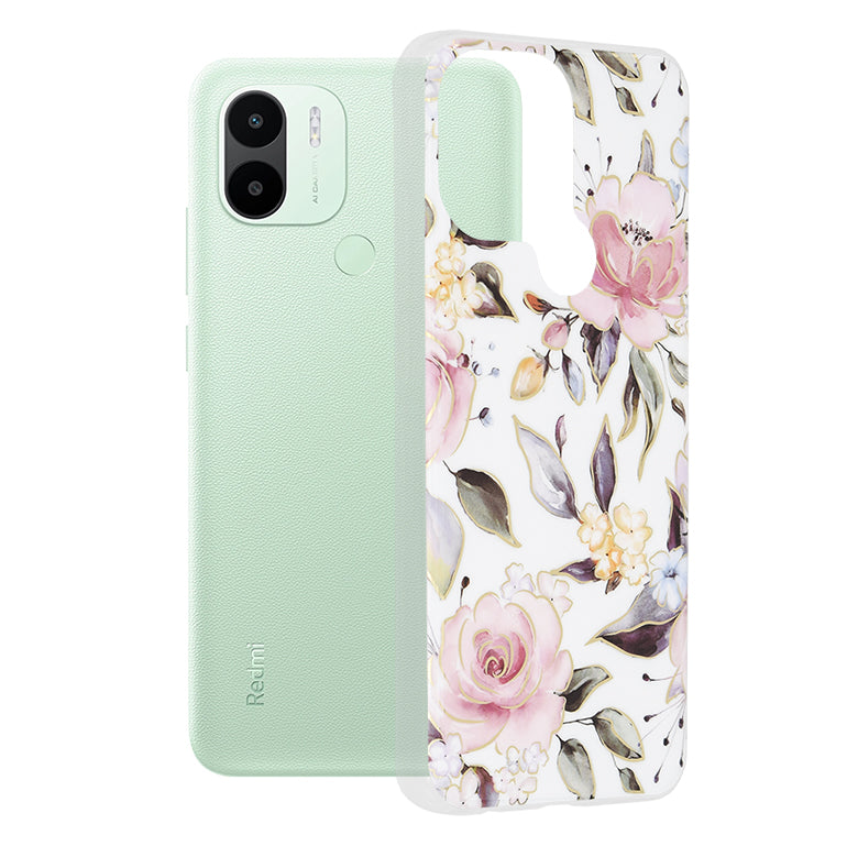 Coque pour Xiaomi Redmi A2+ / A1+, Techsuit, Marble, Blanche