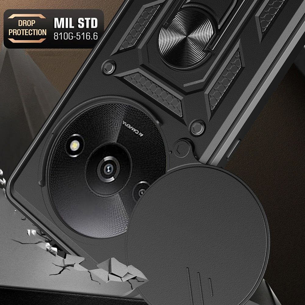 Coque pour Xiaomi Redmi A3x / A3, Techsuit, CamShield, Noire