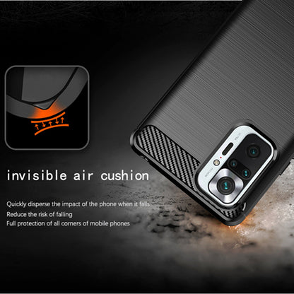 Coque pour Xiaomi Redmi Note 10 Pro Max / Note 10 Pro, Techsuit, Carbone, Noire