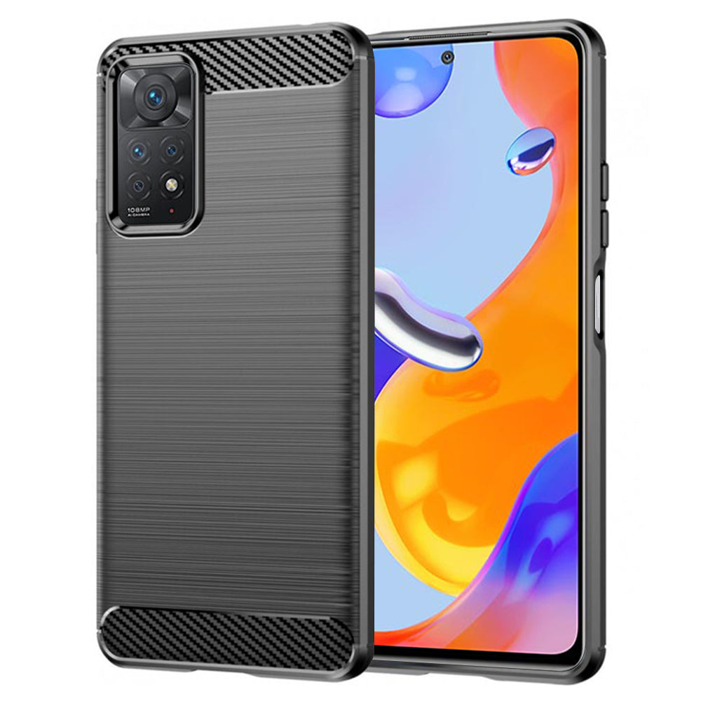 Coque pour Xiaomi Redmi Note 12 Pro 4G / Note 11 Pro 5G / Note 11 Pro, Techsuit, Carbone, Noire