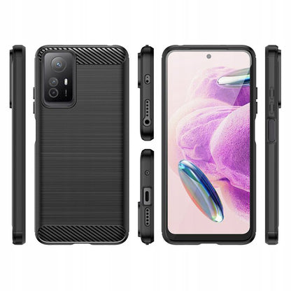 Coque pour Xiaomi Redmi Note 12S, Techsuit, Carbone, Noire