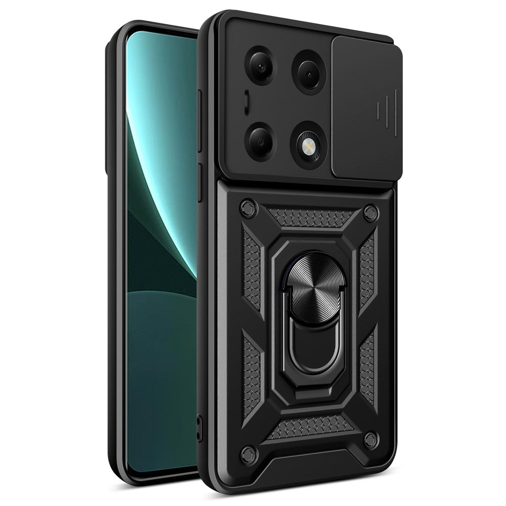 Hülle für Xiaomi Redmi Note 13 Pro 4G / Poco M6 Pro 4G, Techsuit, CamShield, Schwarz