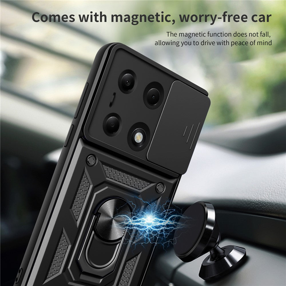 Hülle für Xiaomi Redmi Note 13 Pro 4G / Poco M6 Pro 4G, Techsuit, CamShield, Schwarz