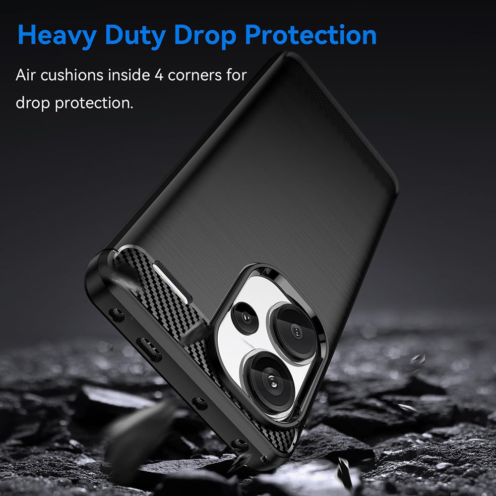 Coque pour Xiaomi Redmi Note 13 Pro+, Techsuit, Carbone, Noire