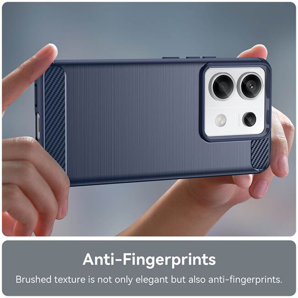 Coque pour Xiaomi Redmi Note 14 4G (Régional), Techsuit, Carbone, Bleue
