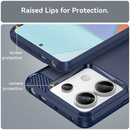 Coque pour Xiaomi Redmi Note 14 4G (Régional), Techsuit, Carbone, Bleue