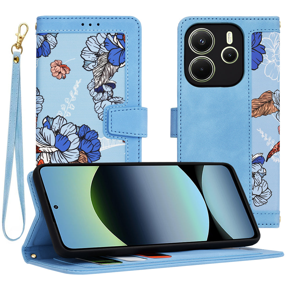 Coque pour Xiaomi Redmi Note 14 4G (Régional), Techsuit, FlipCraft, Bleu