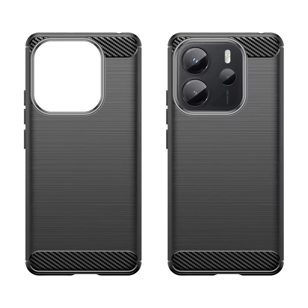 Coque pour Xiaomi Redmi Note 14 4G (Standard), Techsuit, Carbone, Bleue