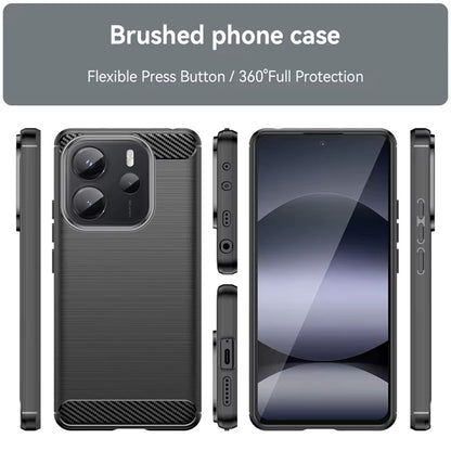 Coque pour Xiaomi Redmi Note 14 4G (Standard), Techsuit, Carbone, Bleue