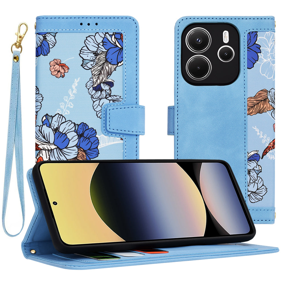 Coque pour Xiaomi Redmi Note 14 4G (Standard), Techsuit, FlipCraft, Bleu