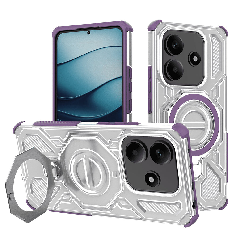 Coque pour Xiaomi Redmi Note 14 5G, Techsuit, Carbon Shield Pro, Violet