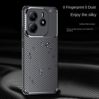 Coque pour Xiaomi Redmi Note 14 5G, Techsuit, Fibre de carbone, Noire