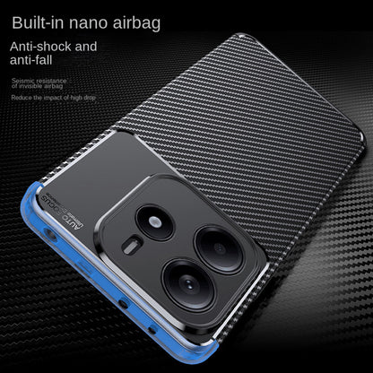 Coque pour Xiaomi Redmi Note 14 5G, Techsuit, Fibre de carbone, Noire