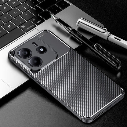Coque pour Xiaomi Redmi Note 14 5G, Techsuit, Fibre de carbone, Noire