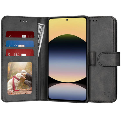 Hülle für Xiaomi Redmi Note 14 5G, Techsuit, Diary Book, Schwarz
