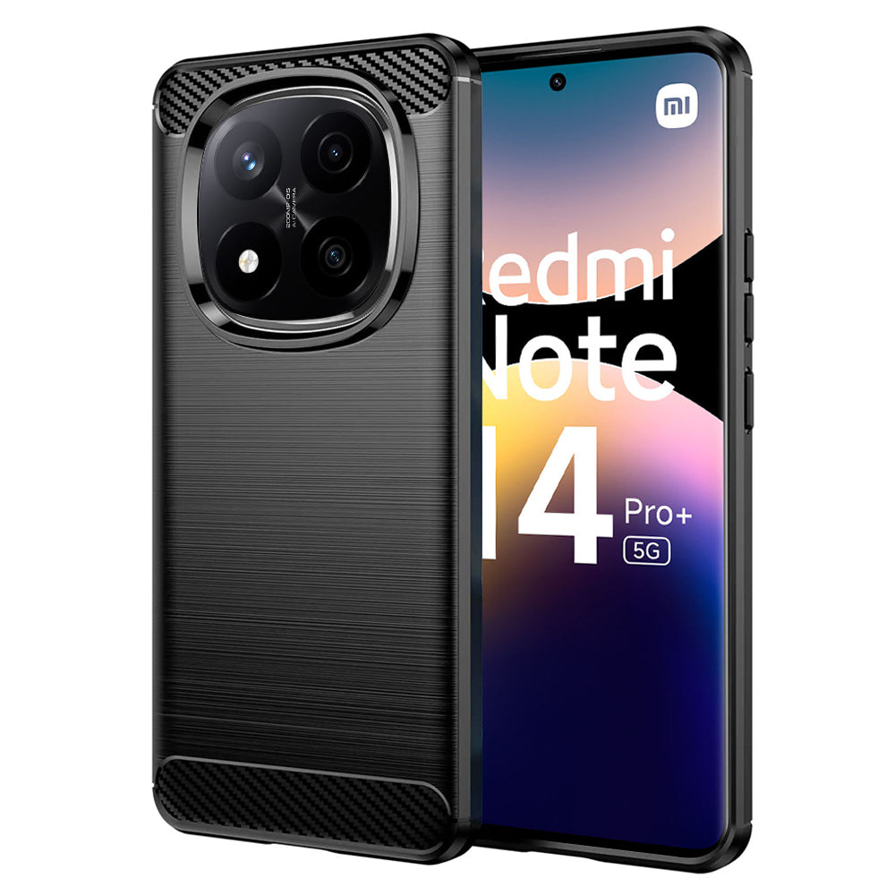 Coque pour Xiaomi Redmi Note 14 Pro+ 5G, Techsuit, Carbone, Noire