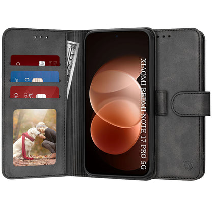 Étui pour Xiaomi Redmi Note 17 Pro, Techsuit, Diary Book, noir