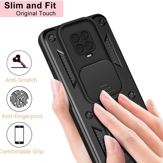 Coque pour Xiaomi Redmi Note 9S / Note 9 Pro / Note 9 Pro Max, Techsuit, CamShield, Noire