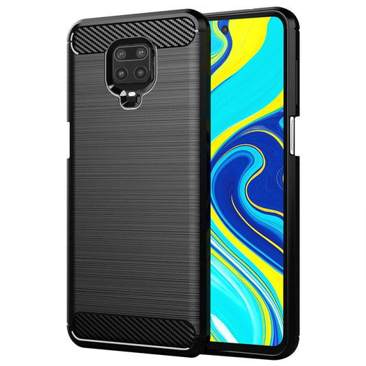 Coque pour Xiaomi Redmi Note 9S / Note 9 Pro / Note 9 Pro Max, Techsuit, Carbone, Noire