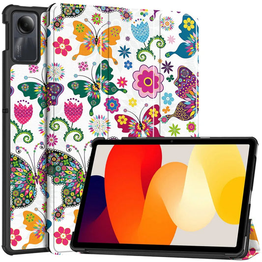 Coque pour Xiaomi Redmi Pad SE, Techsuit, FoldPro Butterfly, Multicolore